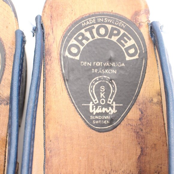 Vintage Ortoped Wooden Clog American Flag Women's EU Size 38 Made in Sweden - Picture 13 of 14